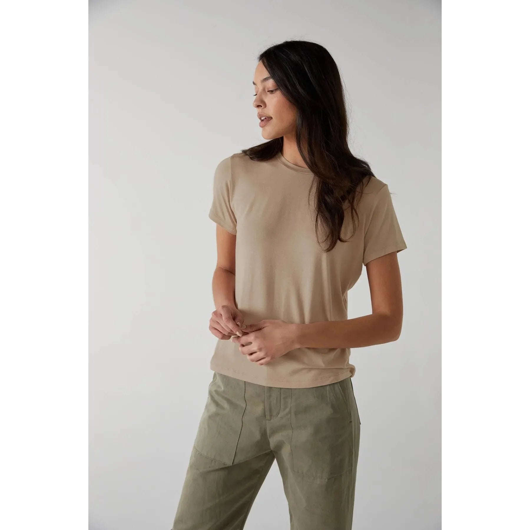 Velvet by Jenny Graham Solana Modal Jersey Short Sleeve Tee in Nude