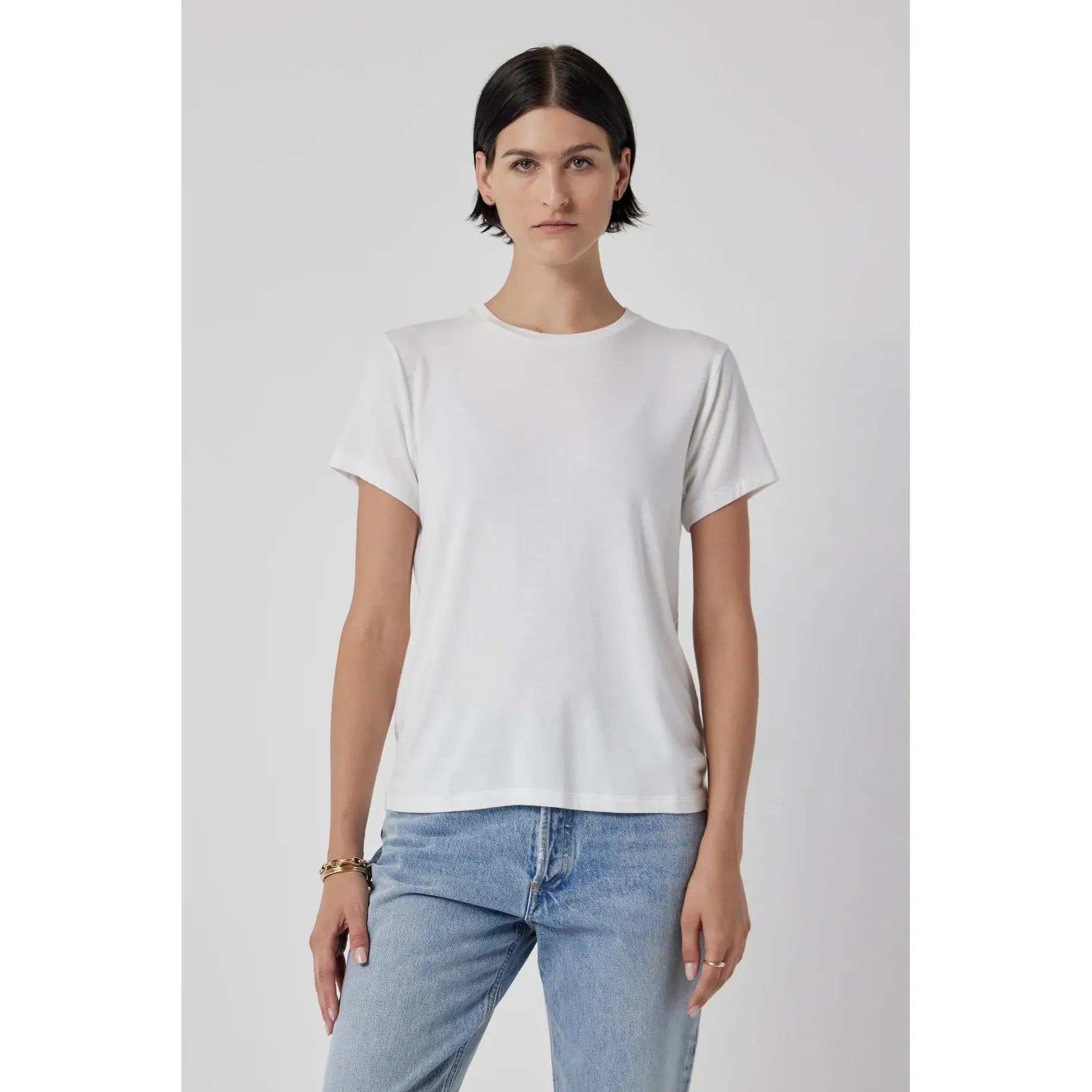 Velvet by Jenny Graham Solana Modal Jersey Short Sleeve Tee in White