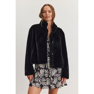 Velvet by Graham & Spencer Sheena Faux Fur Jacket in Black