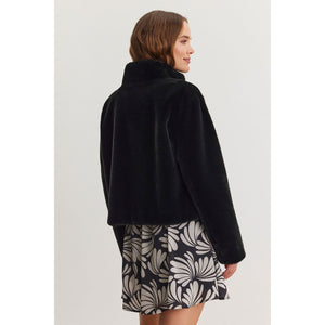 Velvet by Graham & Spencer Sheena Faux Fur Jacket in Black