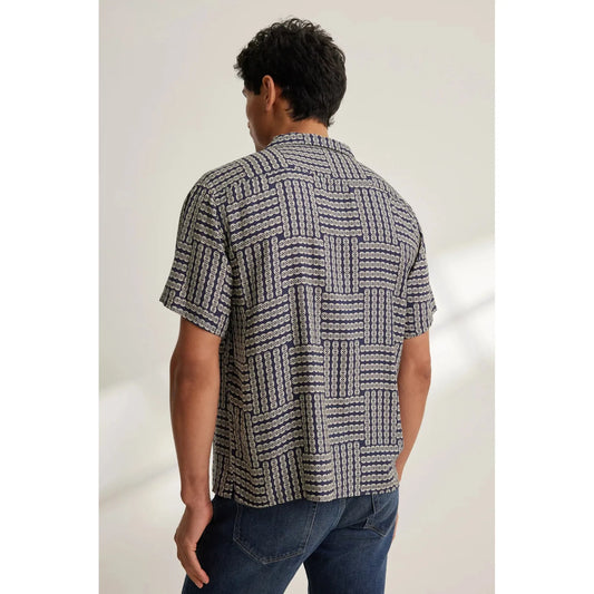 Velvetmen Emilio Printed Modal Button Up Shirt in Empire