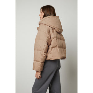 Velvet Raylin Cropped Puffer Jacket in Bisque