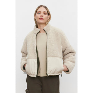 Velvet by Graham and Spencer Tasha Reversible Puffer Sherpa Jacket in Army