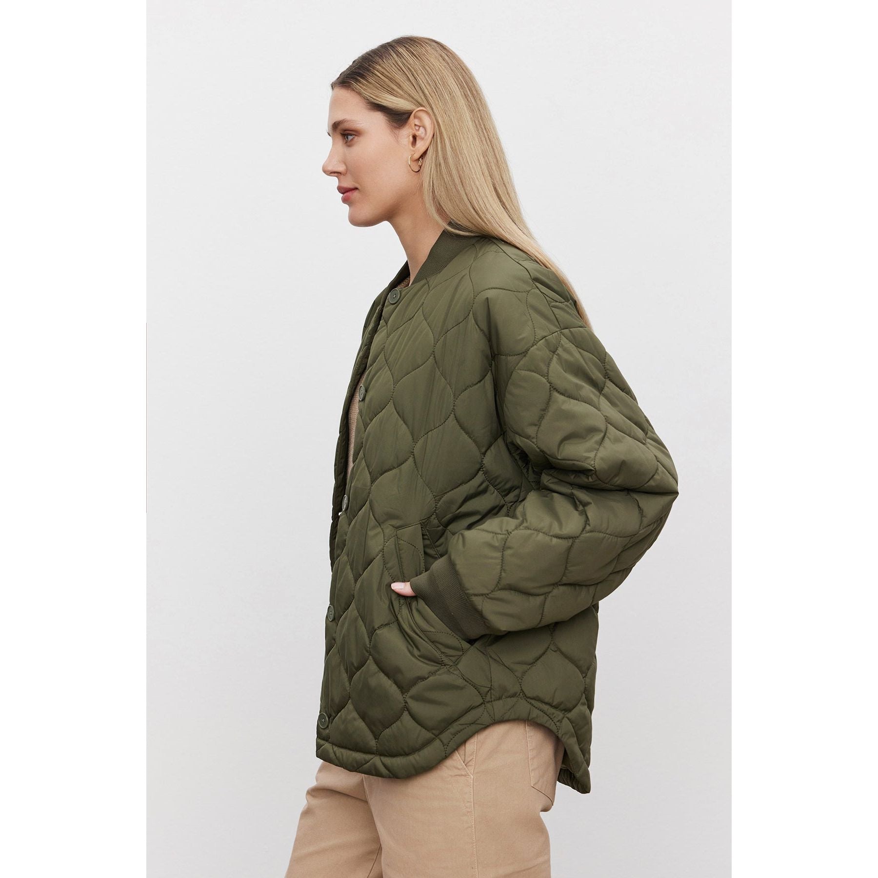 Velvet by Graham & Spencer Carie Quilted Jacket in Army