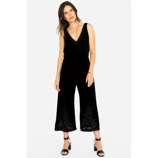 Johnny Was Black Lily Eyelet Jumpsuit 