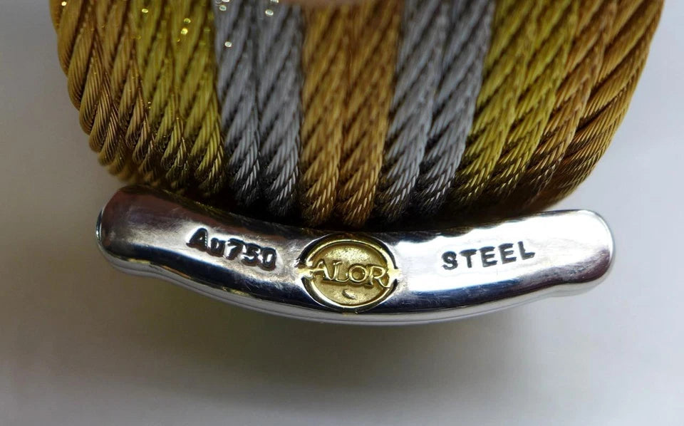 Alor Stainless Steel Au750 Oversized Cable Corded Layered Cuff