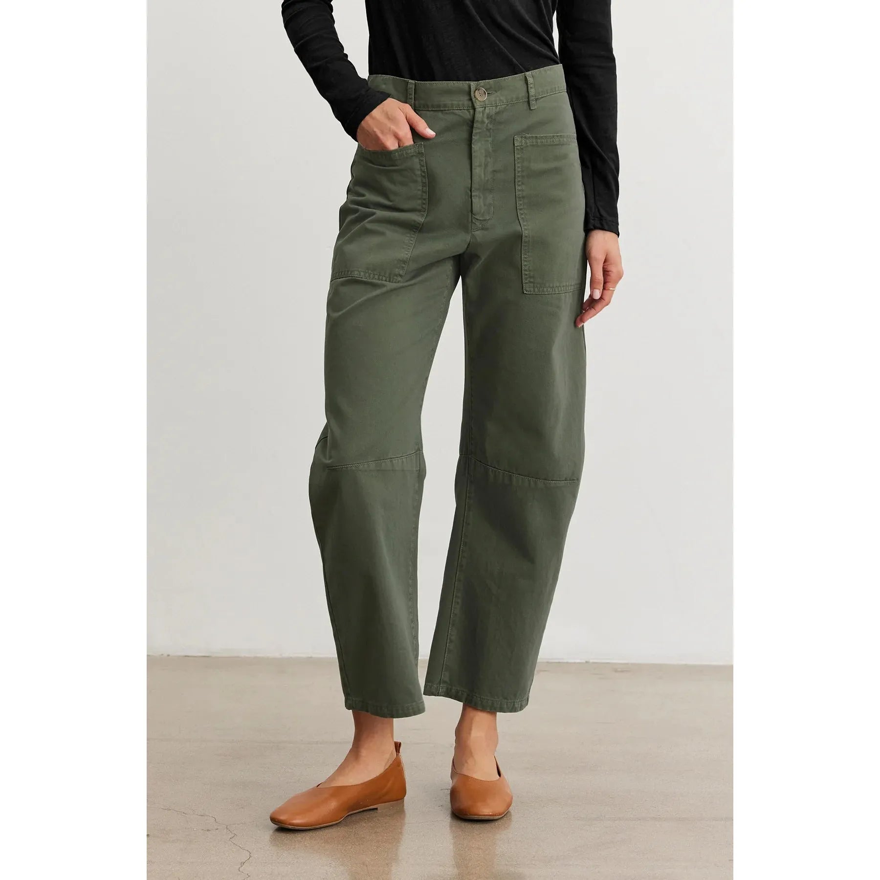 Velvet by Graham and Spencer Brylie Sanded Twill Utility Pant in Cypress