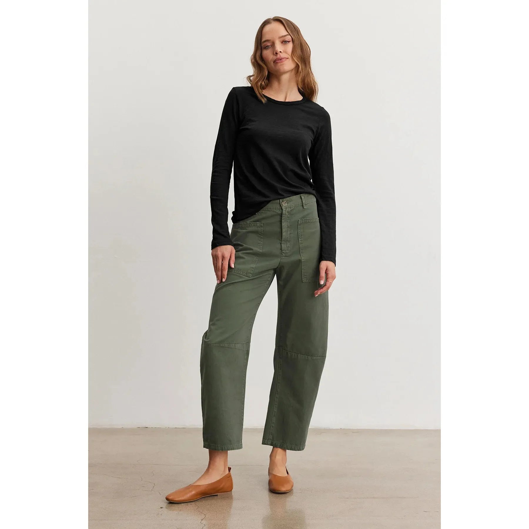 Velvet by Graham and Spencer Brylie Sanded Twill Utility Pant in Cypress