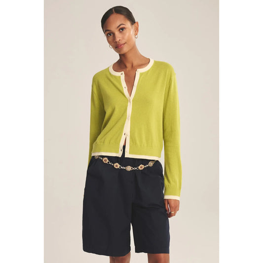 Velvet by Graham & Spencer Saylor Cardigan in Lime