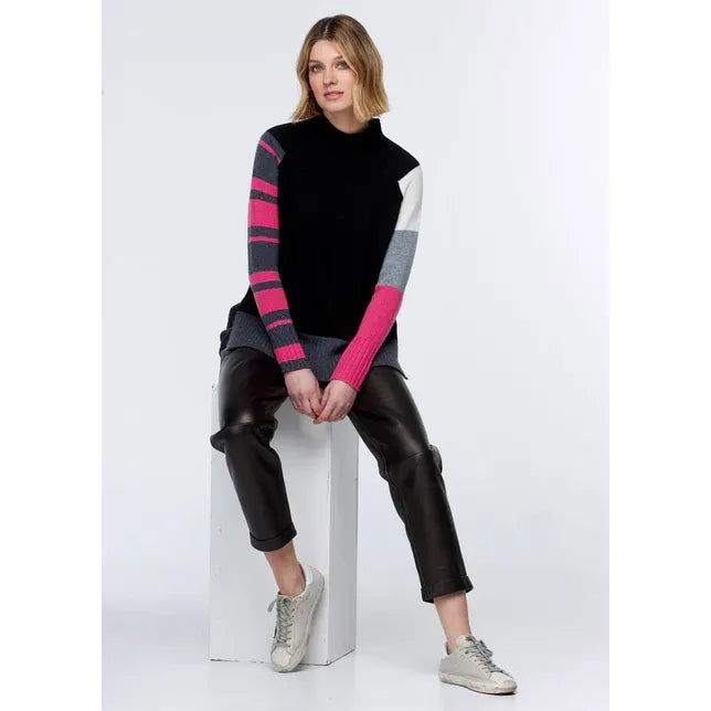 Zaket & Plover Color Block Sweater in Black Combo