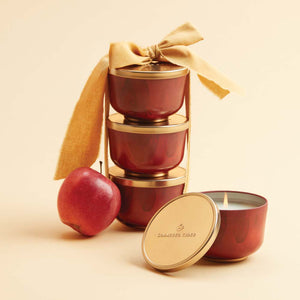 Thymes Simmered Cider Mini Candle Tin with Gold Lid