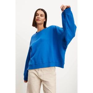 Velvet by Graham & Spencer Margot Oversized Soft Fleece Sweatshirt in Island