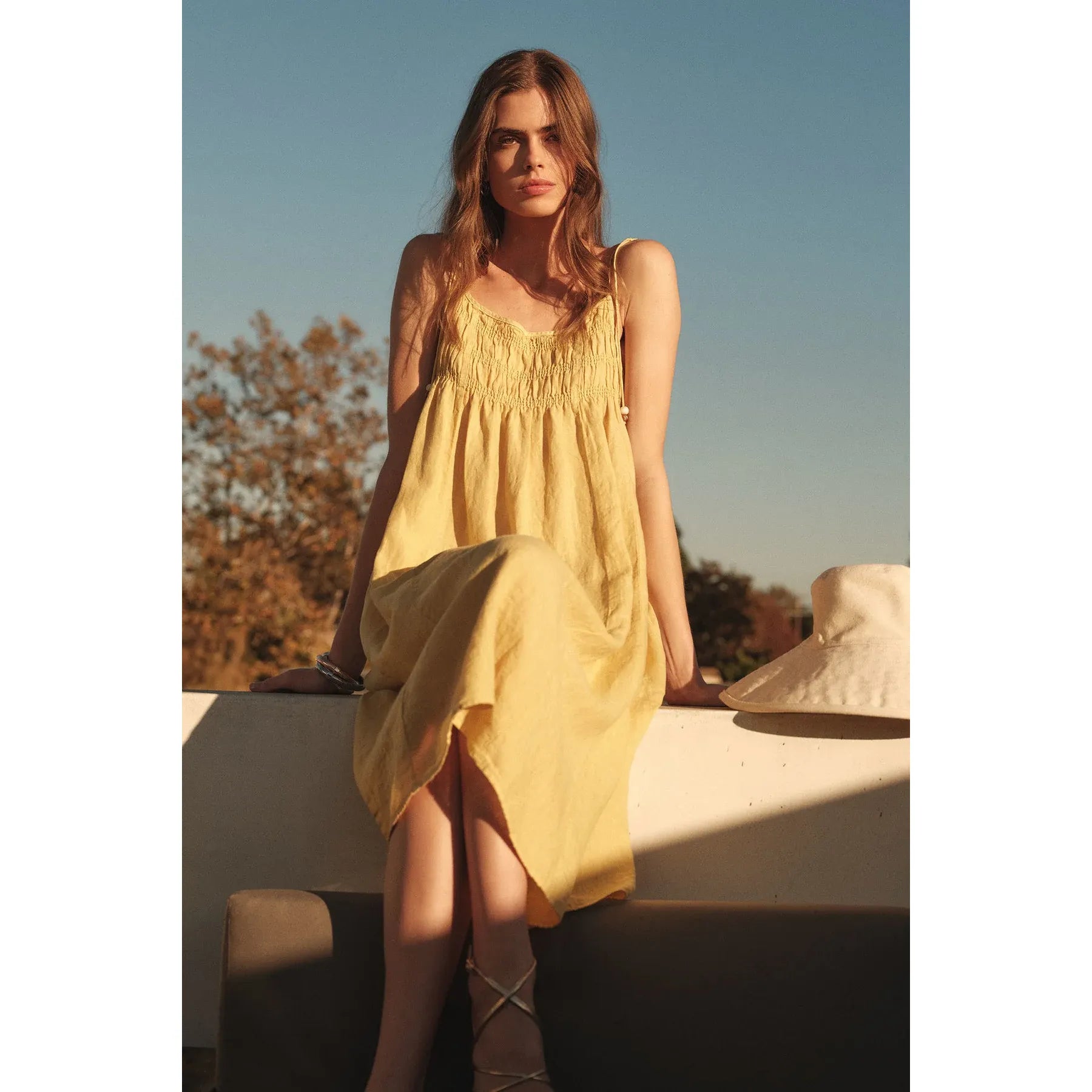 Velvet by Graham & Spencer Teresa Linen Dress in Sun