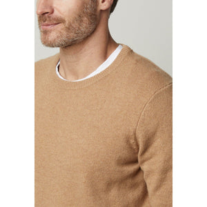 Velvet Dashell Wool Blend Crew Neck Sweater in Camel