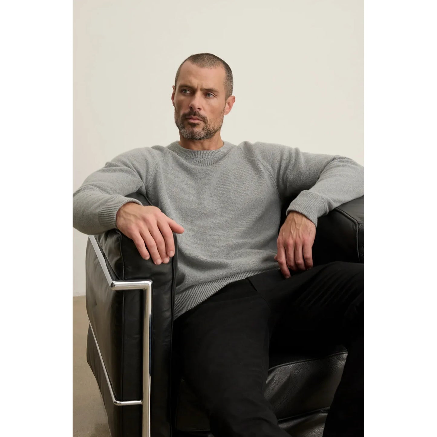 Velvetmen Cortez Sweater in Heather Grey