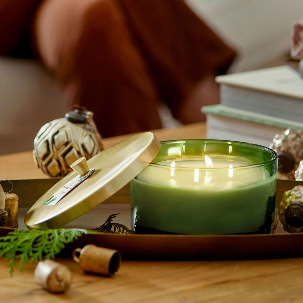 frasier fir  frosted plaid votive candle – Campbells2