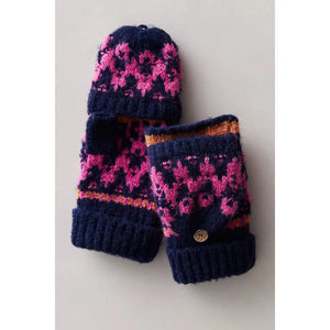 Free People First Frost Fairisle Gloves in Navy