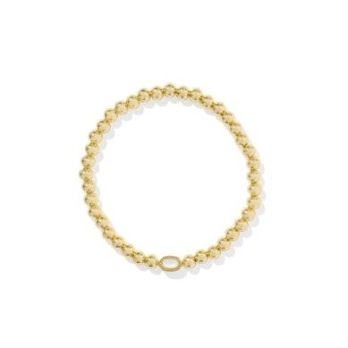 Kendra Scott Mini Elaina Gold Stretch Bracelet Gold Ivory Mother of Pearl