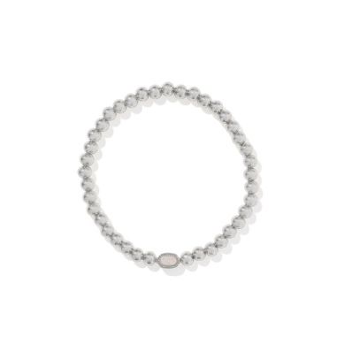 Kendra Scott Mini Elaina Silver Stretch Bracelet Iridescent Drusy