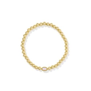 Kendra Scott Mini Elaina Gold Stretch Bracelet Pink Opalite Crystal