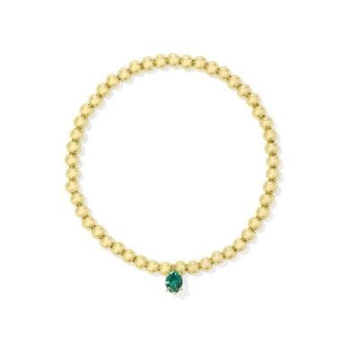 Kendra Scott Cailin Stretch Bracelet Gold Green Crystal