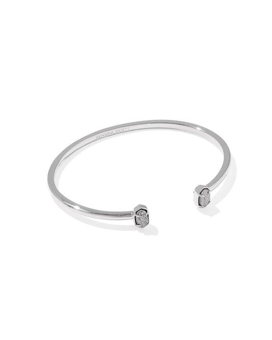 Kendra Scott Emilie Cuff Bracelet in Silver Platinum Iridescent Drusy