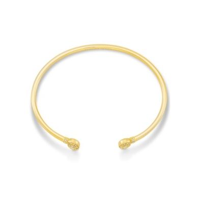 Kendra Scott Grayson Crystal Cuff Gold Metal Bracelet White CZ