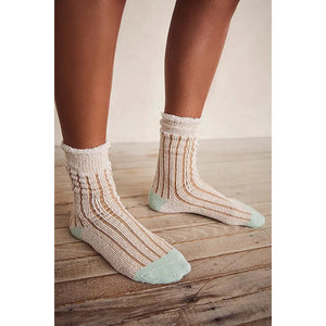 Free People Plush Inside Out Crew Socks in Camel