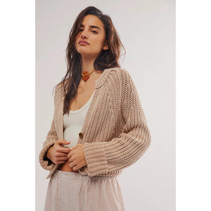 Free People Sweet Nothing Cardi In Sandcastle