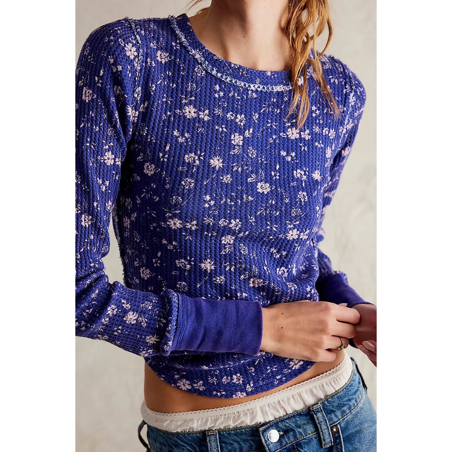 Free People We The Free Pretty Little Thermal in Navy Combo