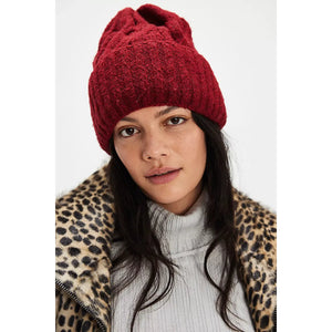 Free People Coastline Beanie in Wine