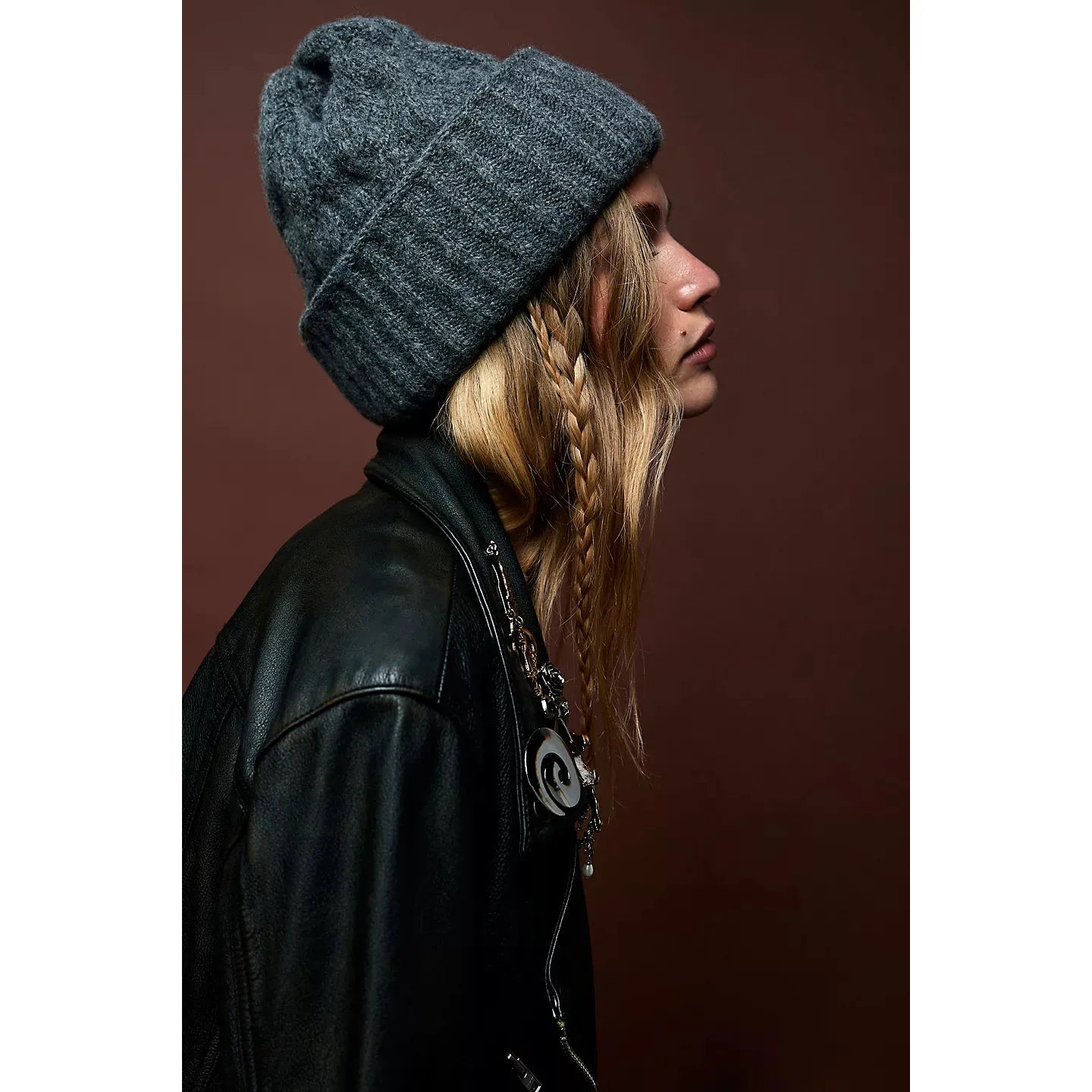 Free People Coastline Beanie in Charcoal