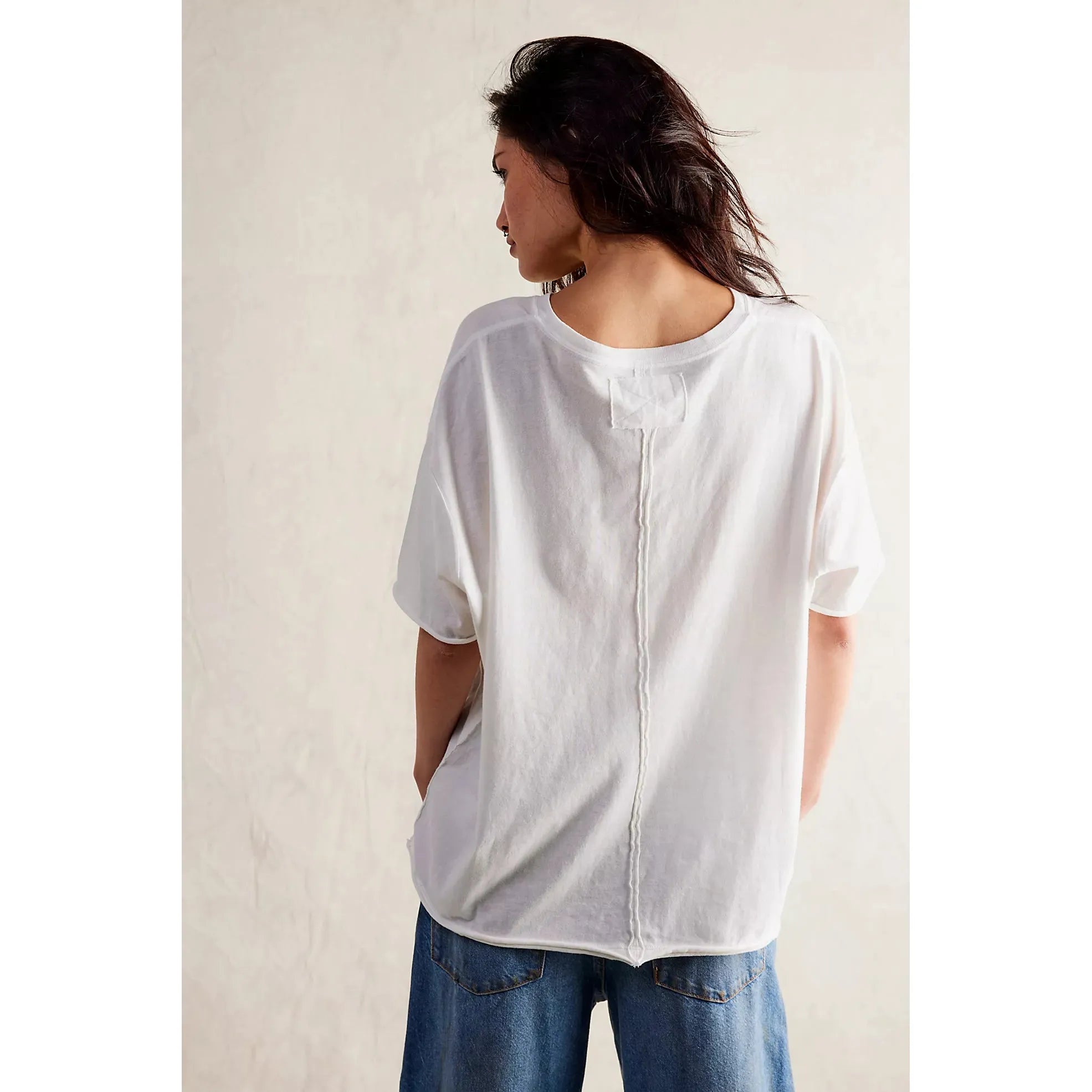 Free People We The Free Spring Showers Tee in Vintage White Combo