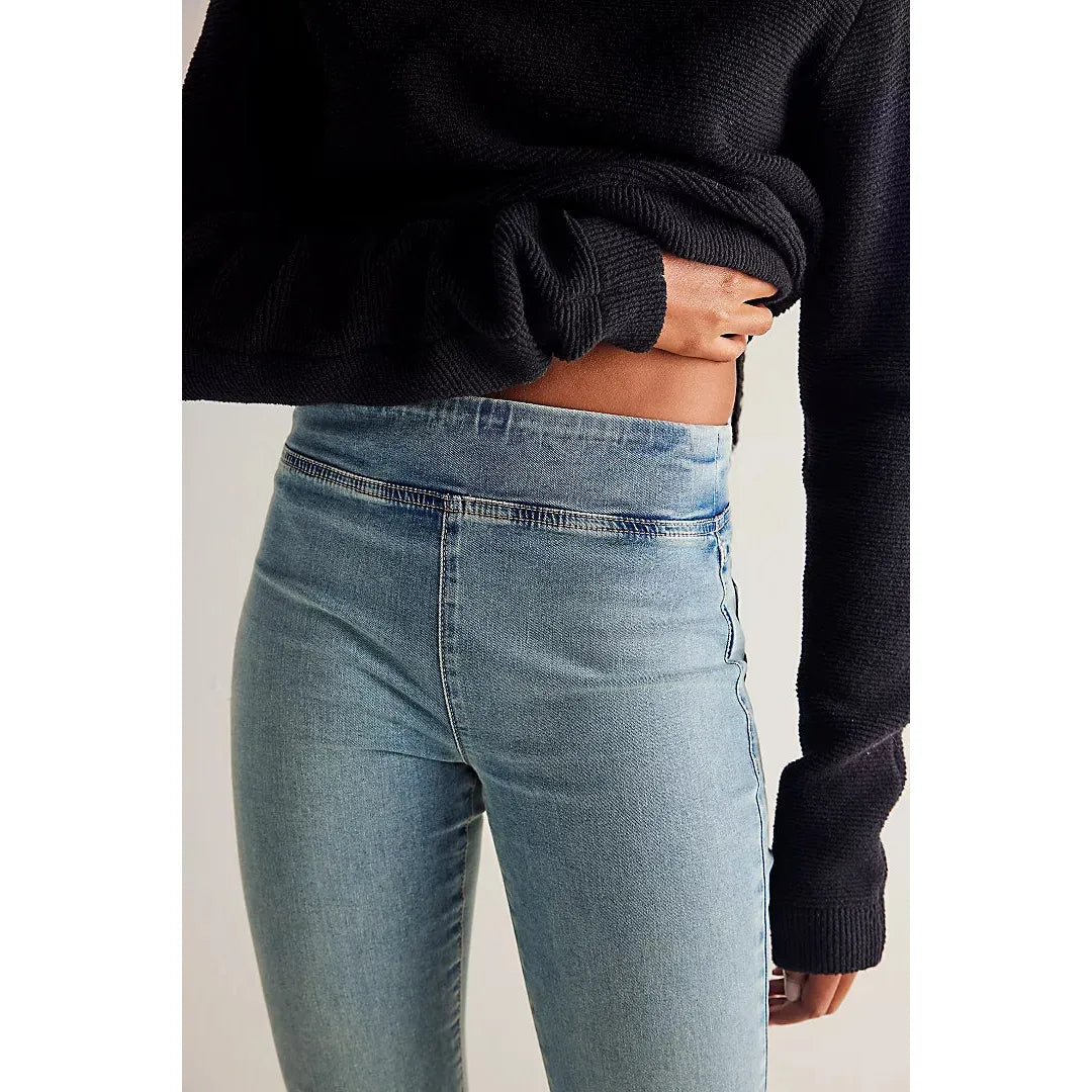 Free People We The Free In My Feelings Cropped Slim Flare Jeans in Kismet