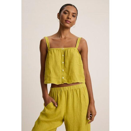 Velvet by Graham & Spencer Quin Woven Linen Top in Dandelion
