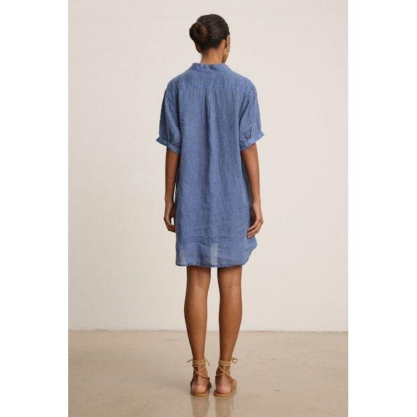 Velvet by Graham & Spencer Stella Woven Linen Dress in Indigo