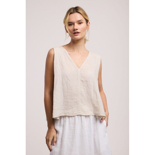 Velvet by Graham and Spencer Renna Linen Top in Cobble