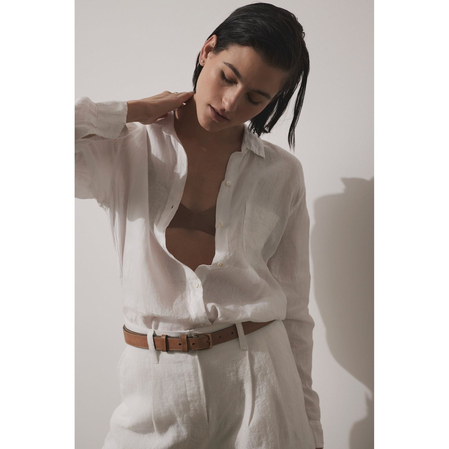 Velvet by Jenny Graham Mulholland Woven Linen Shirt in White