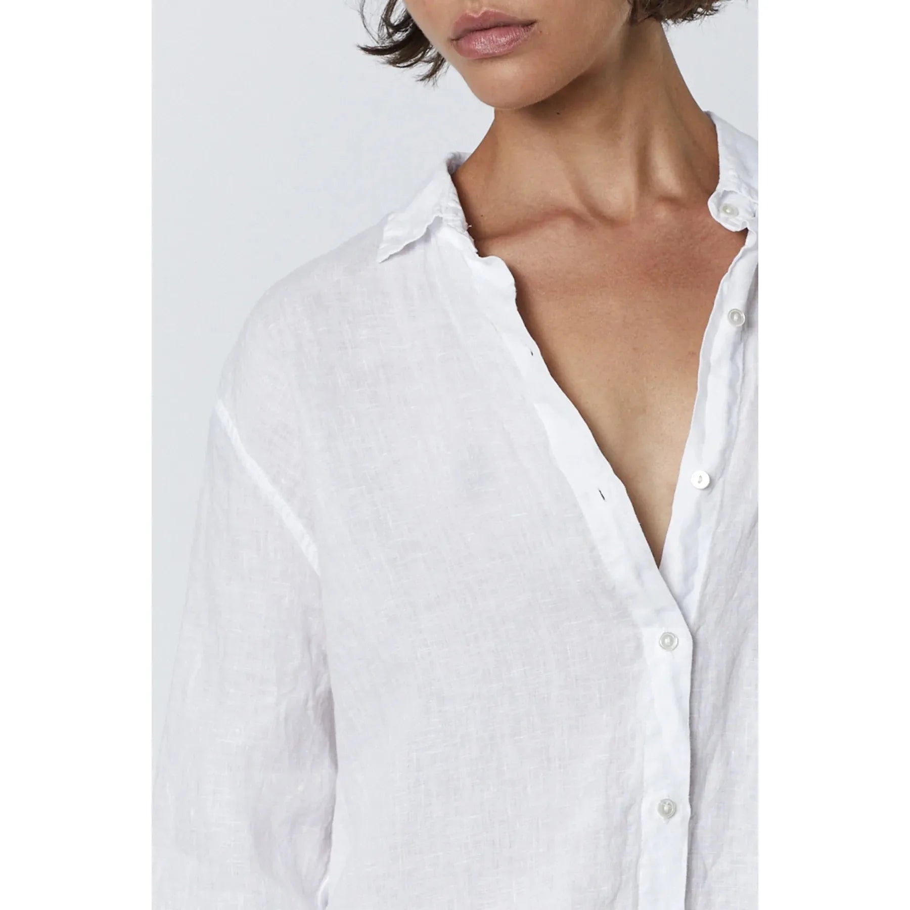 Velvet by Jenny Graham Mulholland Woven Linen Shirt in White