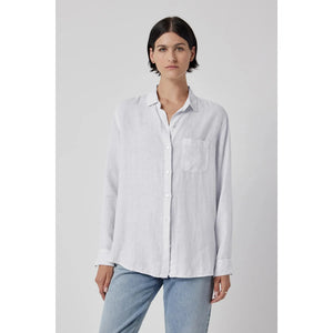 Velvet by Jenny Graham Mulholland Woven Linen Shirt in White