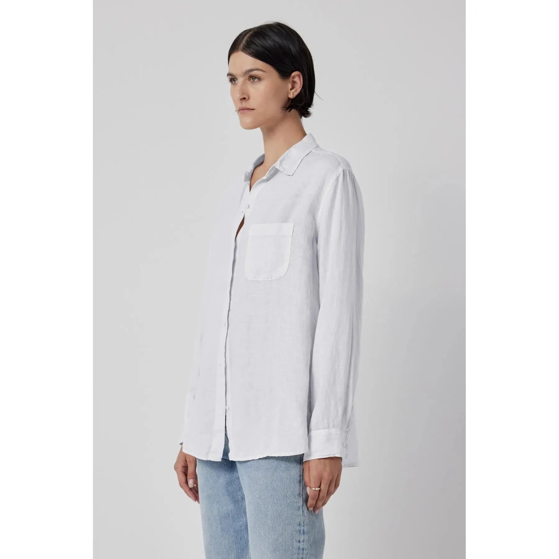 Velvet by Jenny Graham Mulholland Woven Linen Shirt in White