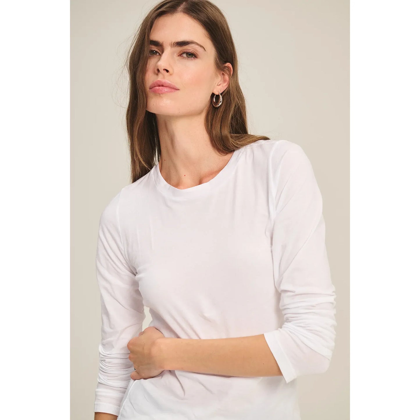 Velvet by Graham & Spencer Zofina Guazy Whisper Fitted Tee in White
