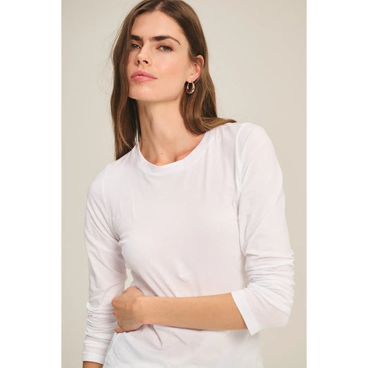 Velvet by Graham & Spencer Zofina Guazy Whisper Fitted Tee in White