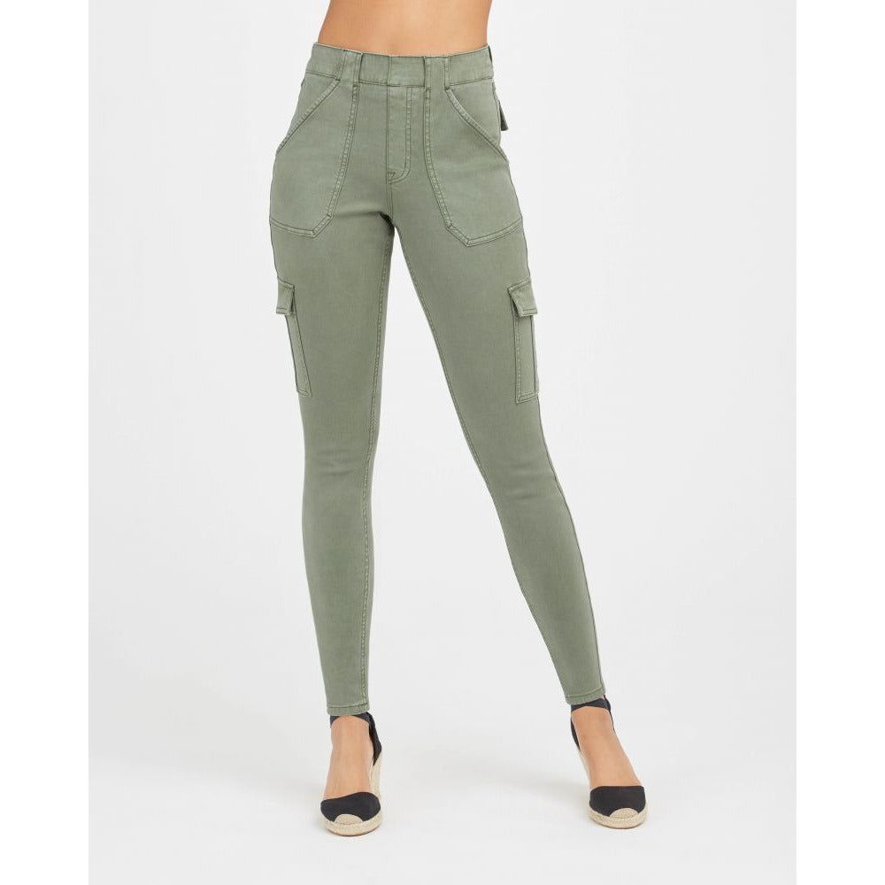 Spanx Stretch Twill Ankle Cargo Pant in Soft Sage