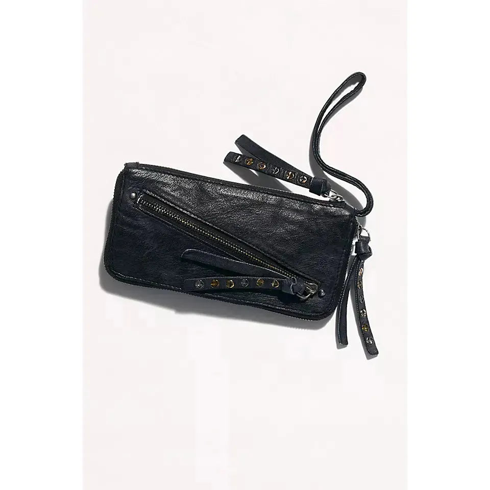 Free People Distressed Wallet in Black