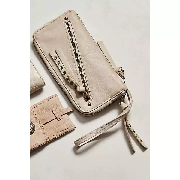 Free People Distressed Wallet in Cream