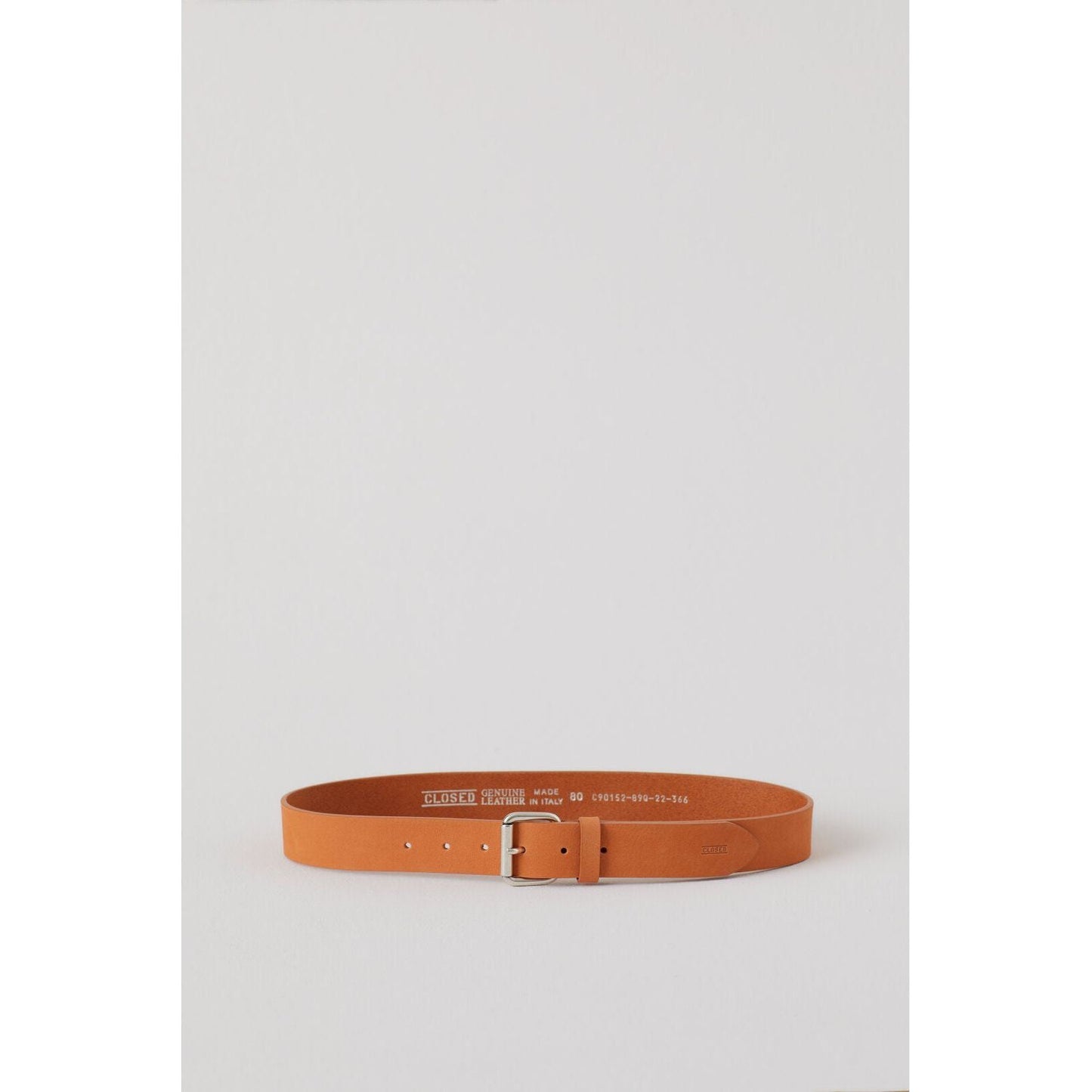 Closed Nubuck Leather Belt in Frozen Apricot