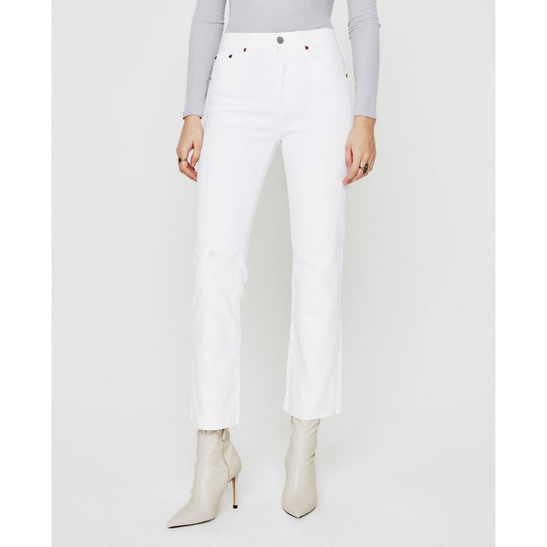AG Jeans Kinsley Crop Flare Jean in Authentic White Destructed