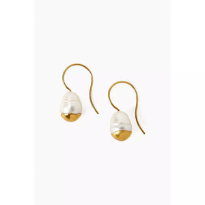 Chan Luu Gold Dipped Pearl Drop Earrings