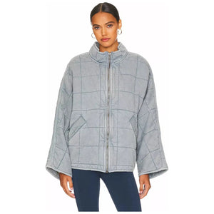 Free People Dolman Quilted Jacket in Silver Lining